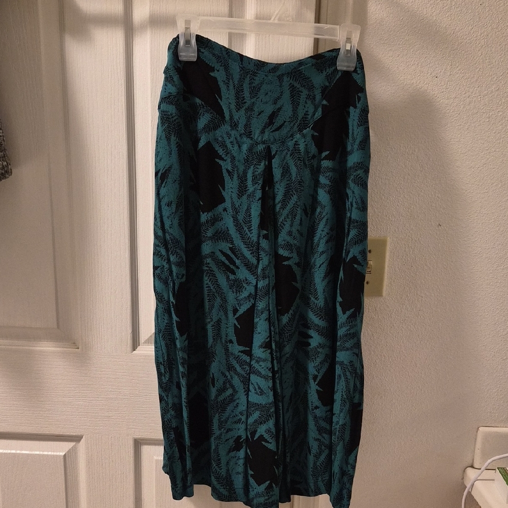 Manaola Teal and Black Wide Leg Pants